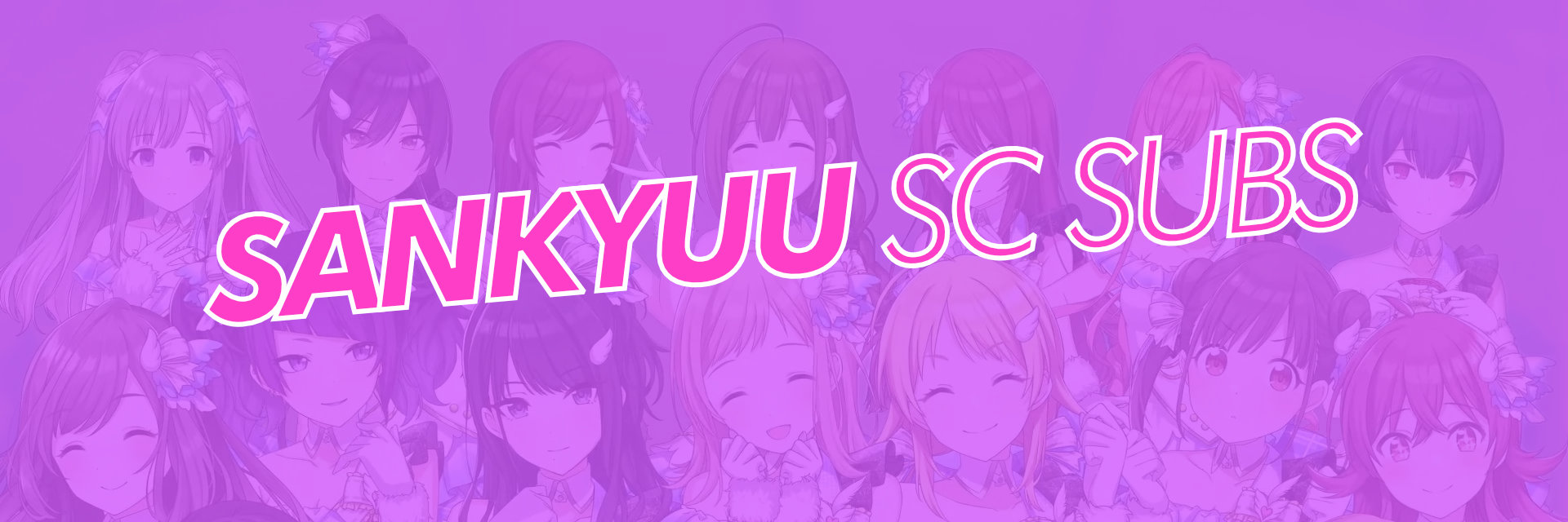 Sankyuu SC Subs banner, based on the enza Shiny Colors promo image and the Sankyuu ML Subs logotype